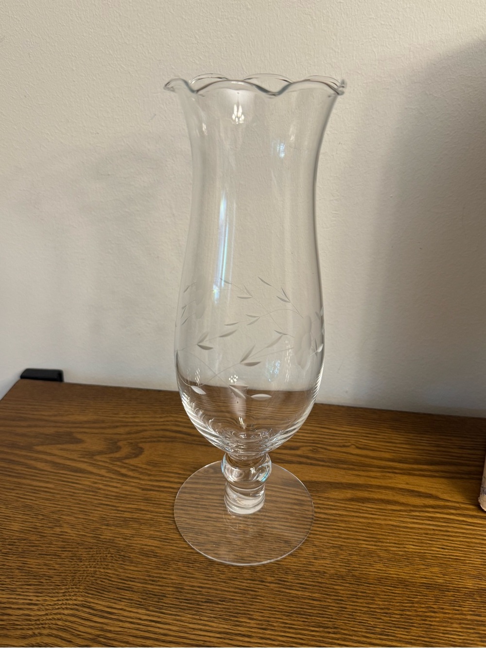 Vintage Princess House Heritage Pattern Handblown Crystal Glass Vase (Item #438)